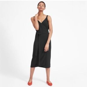 Everlane Elegant Black Wrap Dress Size 16